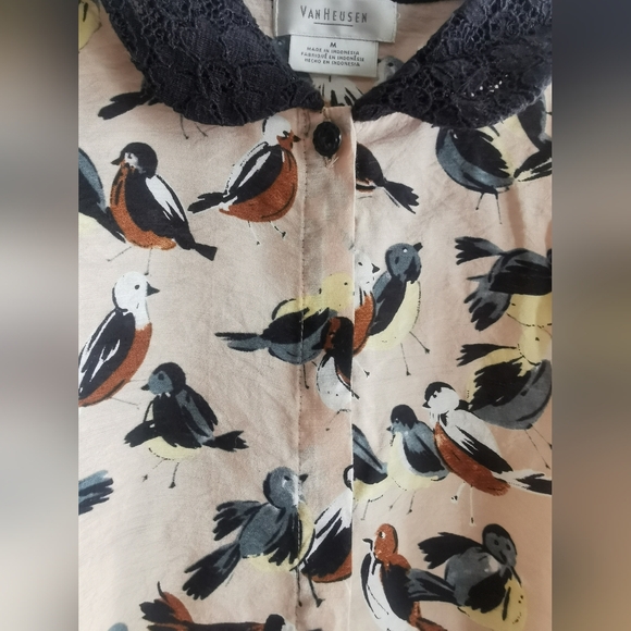 Van Heusen Multicolor Bird Print Blouse - Picture 3 of 6